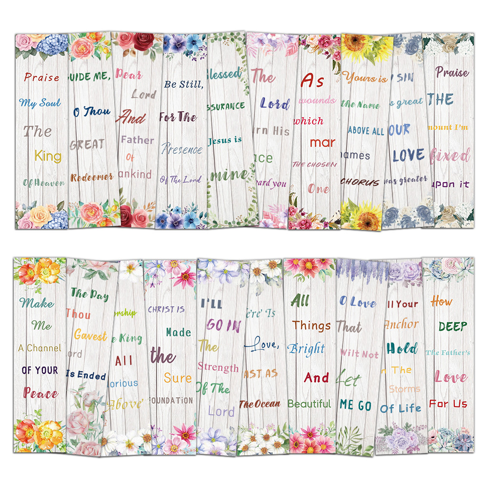 

30PCS Bible Poetry Bookmarks English Exquisite Reading Pages Book Markings Student Creative Gifts Decoration Page Markings Cards