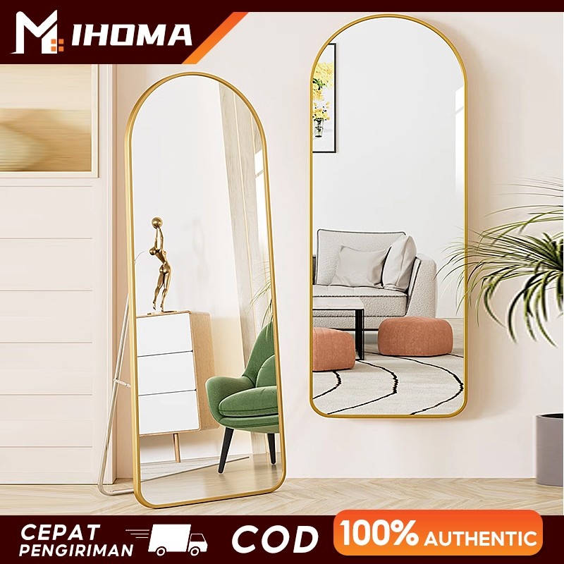 [Upgrade-Kemasan kayu] Standing mirror Cermin standing 160*50 CM Cermin Berdiri full body Kaca cermi