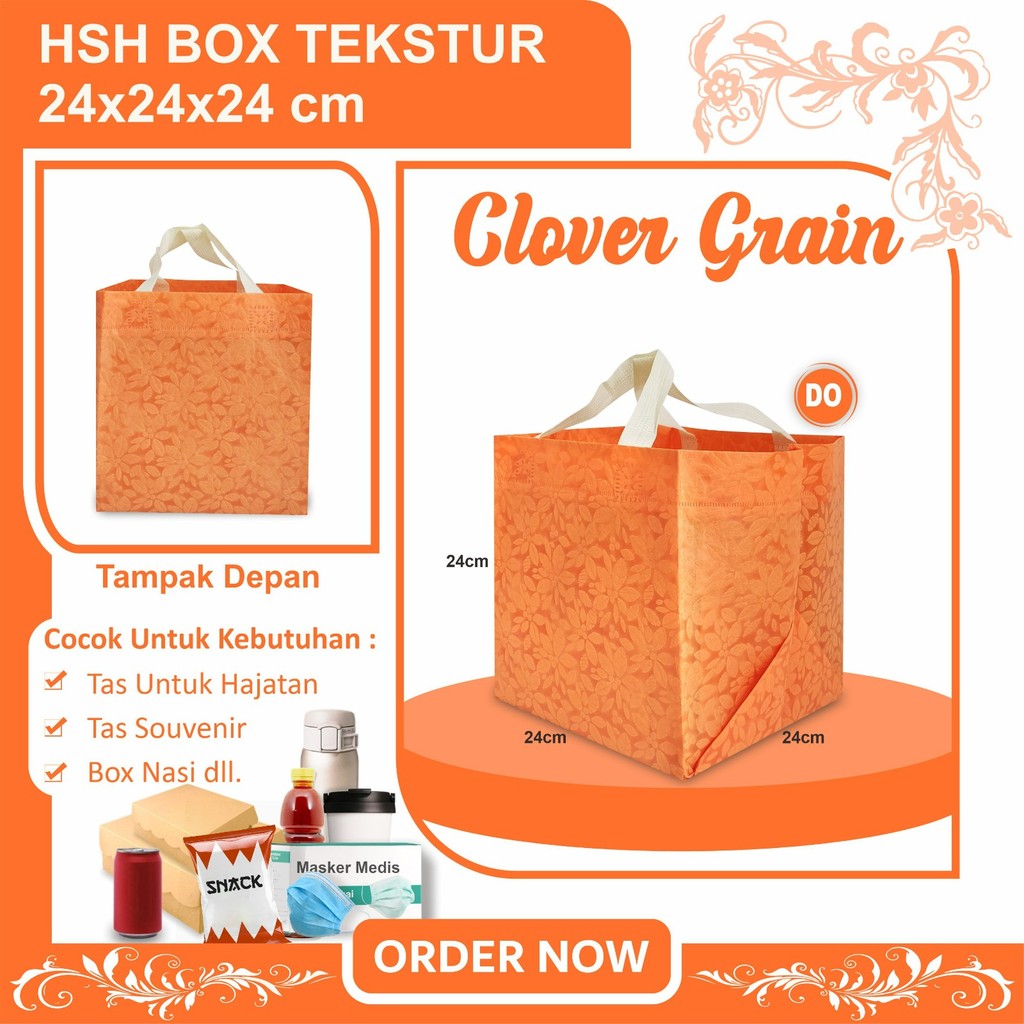

[LUSINAN] Tas Hajatan Tas Kotak Nasi | Tas Selamatan Box Nasi 22x22 | Tas Besek Spunbond | Tas Spunbond Texture 24x24x24