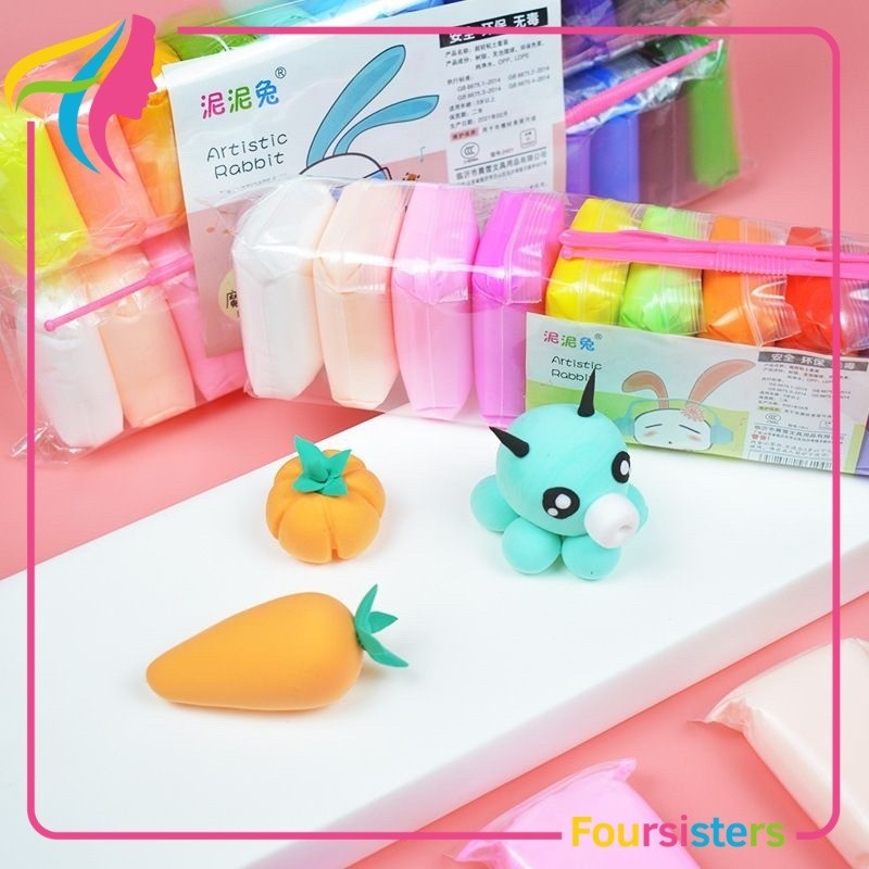 [FS GROSIR] Clay Press Mainan Edukasi Anak Plastisin Lilin Mainan Clay Polymailer Isi 12 Pcs Free Pi