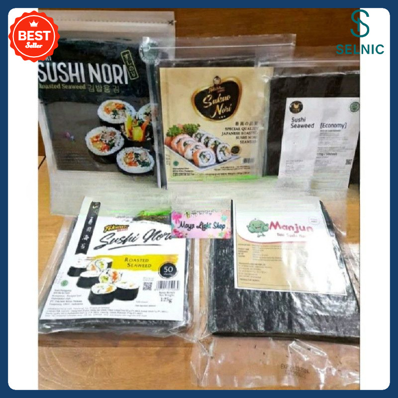 

TERMURAH Nori Sushi isi 50 lembar sushi nori java tokinori manjun sakao rumput laut kering