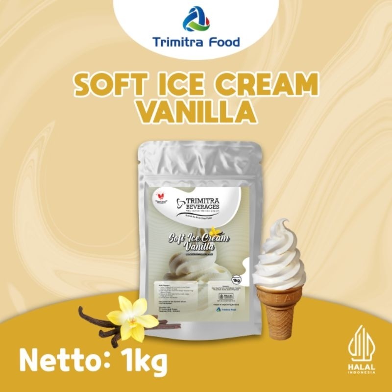 

Bubuk Es Krim Vanilla / Soft Ice Cream Vanilla Powder 1 Kg Halal
