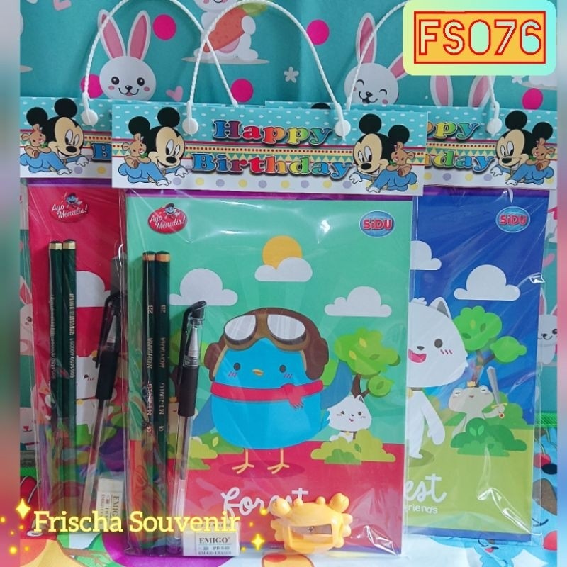 

Paket Hemat FS076 (isi 1 paket) Bingkisan Ulang Tahun / Hadiah Lomba / Alat Tulis / Paket Alat Tulis