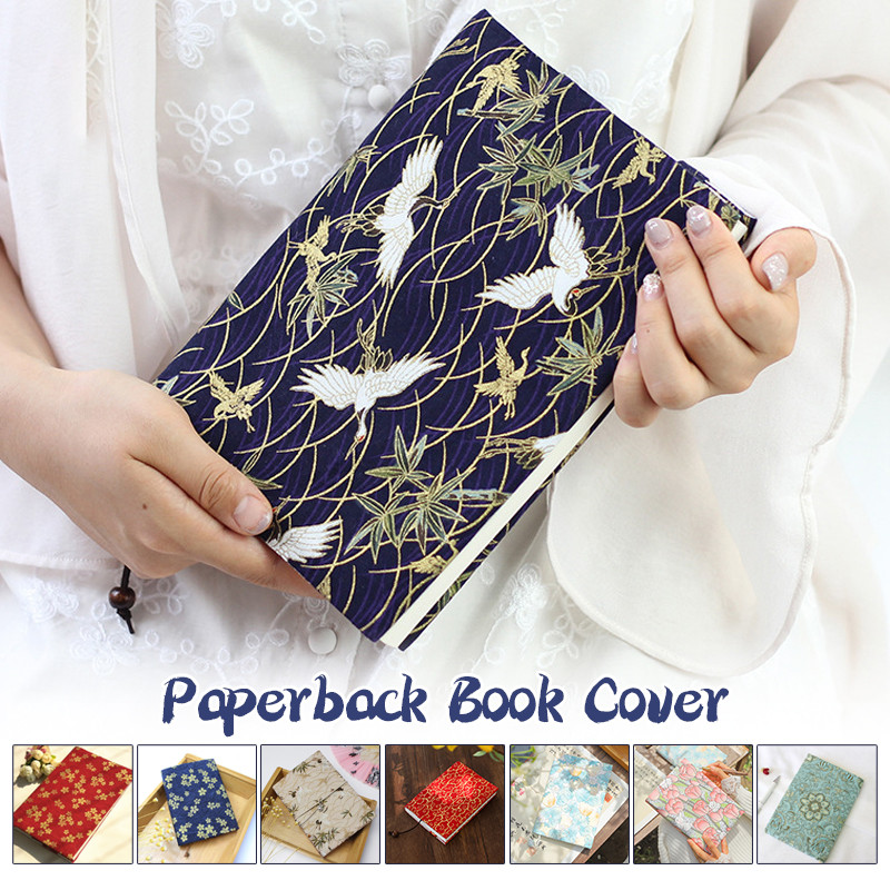 

Retro Fabric Book Cover Sleeve Protector W/bookmark Pen Holder Hand Account Notebook Novels Book Case Office School Supplies A5