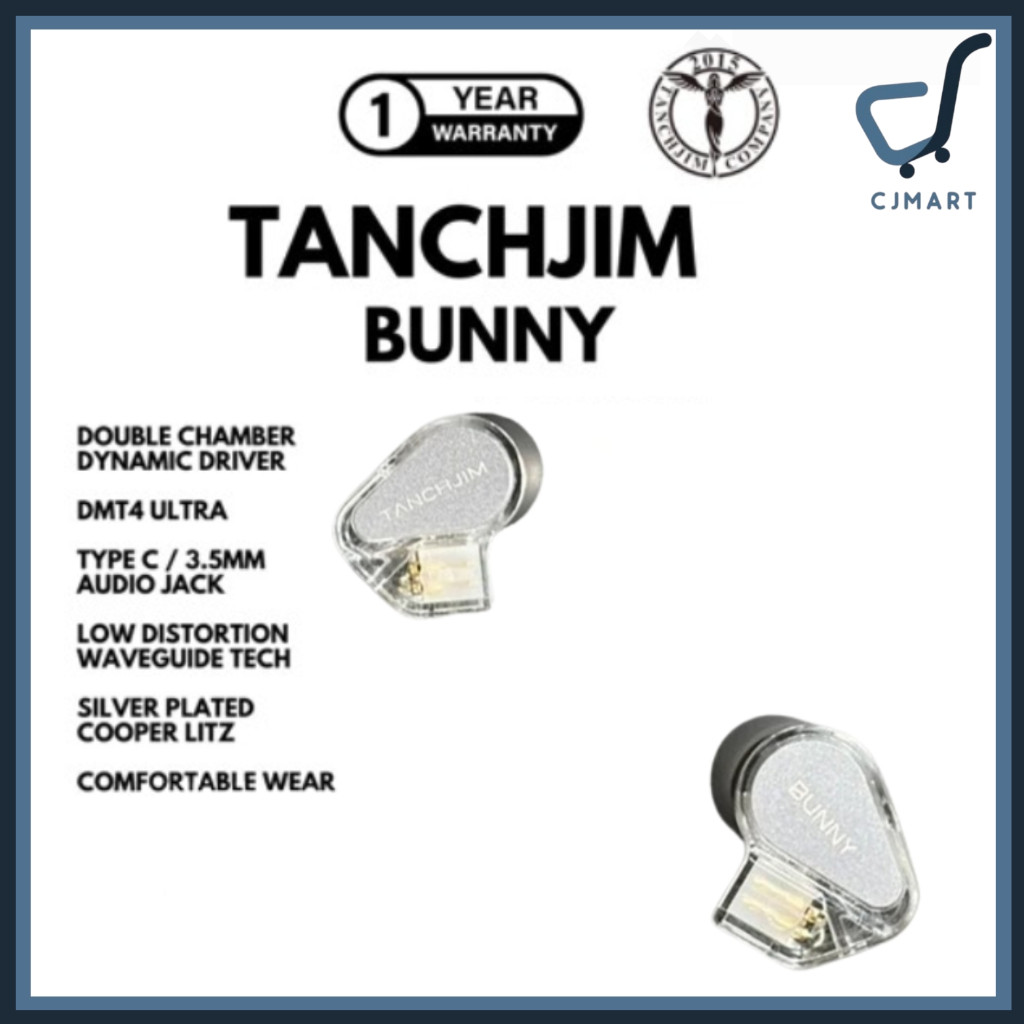 Tanchjim Bunny DMT4 Ultra Dynamic Driver Earphone In Ear Monitor With Microphone