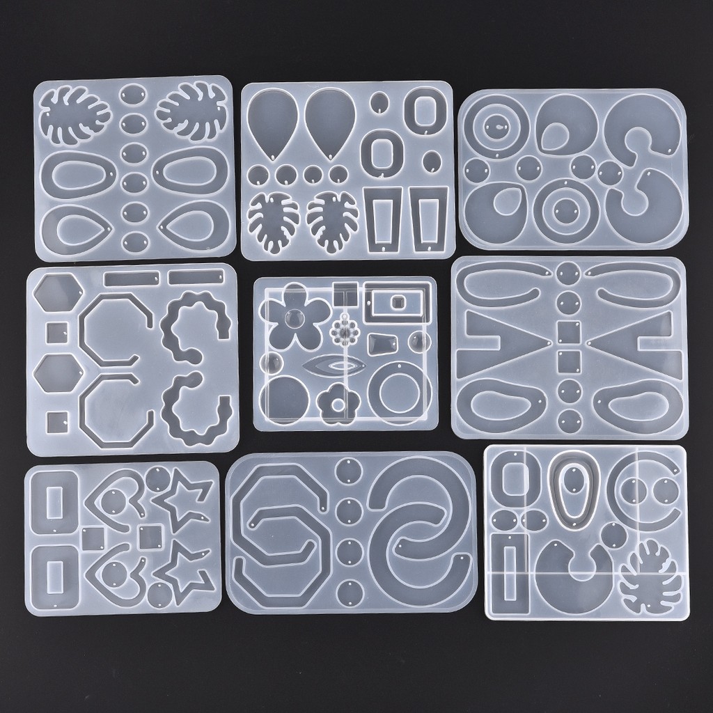 

Earring Pendant Resin Mold Round Heart DIY Earrings Necklace Charms Keychain Silicone Mold For Jewelry Making Handmade Crafts