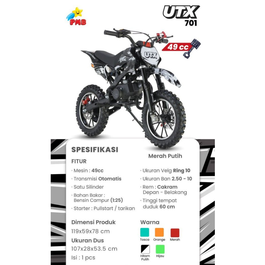 SEPEDA MOTOR BENSIN ANAK PMB UTX 701