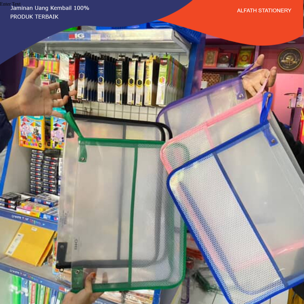 

Map Dokumen Plastik Jala Jaring Resleting / Map JInjing / Zipper Ukuran Folio Big 7001