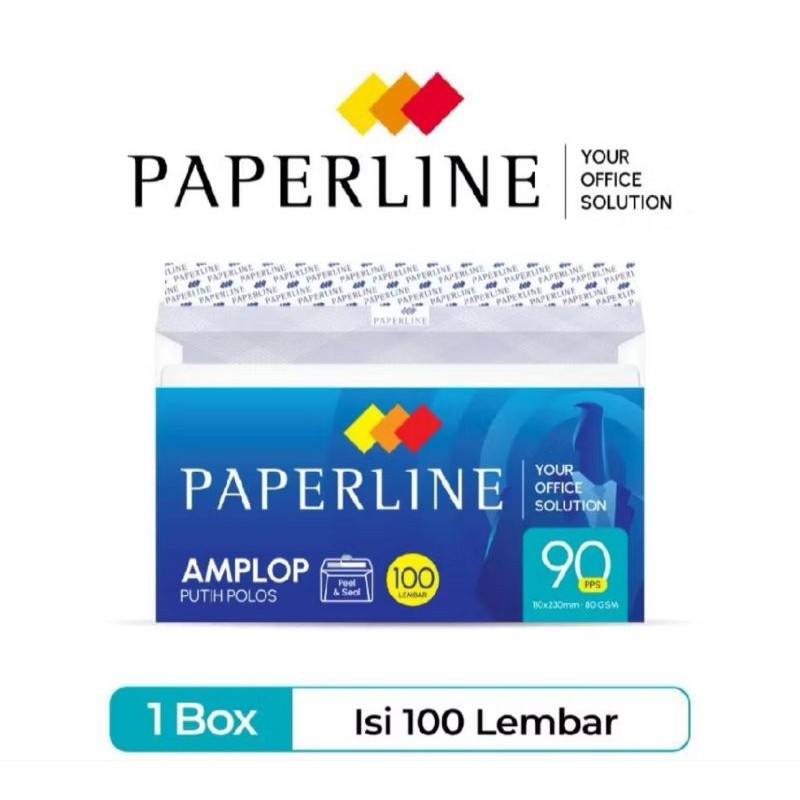 

(Box=100lbr) Paperline Amplop 90 Putih 80 gsm Isi 100 Lembar (Min. order 5box)