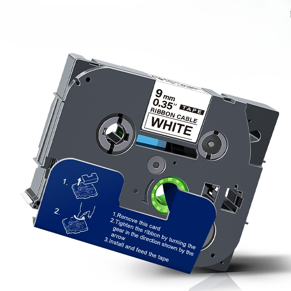 

9mm Flexible ID Tape Compatible Brother TZe Label Tape FX221 FX231 TZe231 White Cable for Brother P-Touch Printer PT-H110 D450