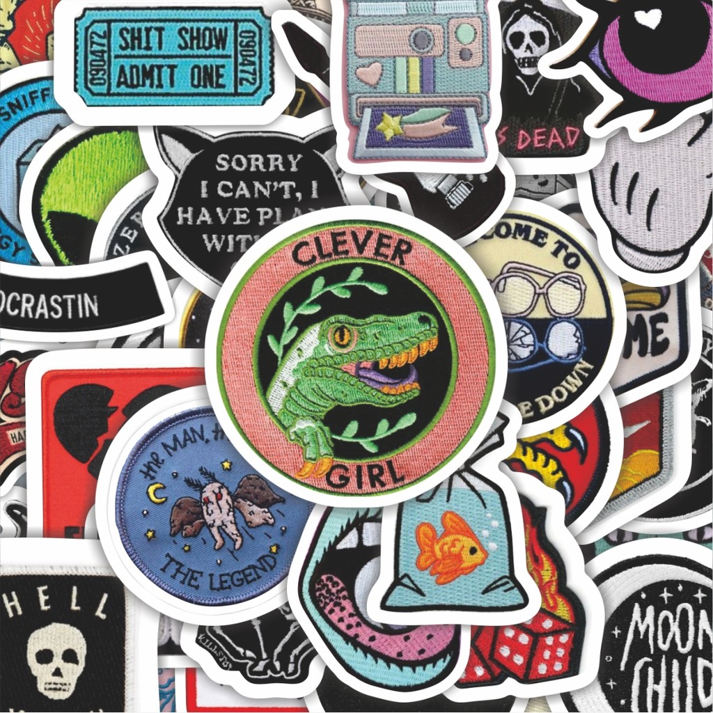 

100PCS Lucu Stiker Patch V2 Stiker Aesthetic Stiker Anti Air Stikers Berperekat Waterproof sticker decal buat Motor Helm Buku Journal Koper Casing HP Laptop Botol Minum Hadiah anak