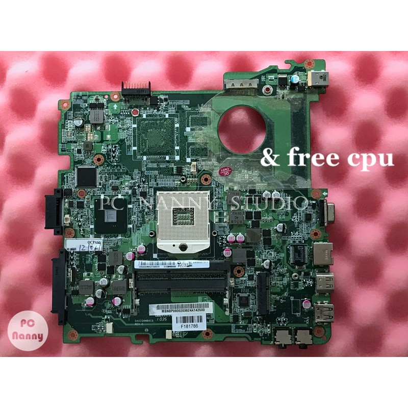 PCNANNY LAPTOP MAINBOARD Motherboard with CPU MBNBP06002 DA0ZQ9MB6C0 for Acer Aspire 4738 4738Z HM55