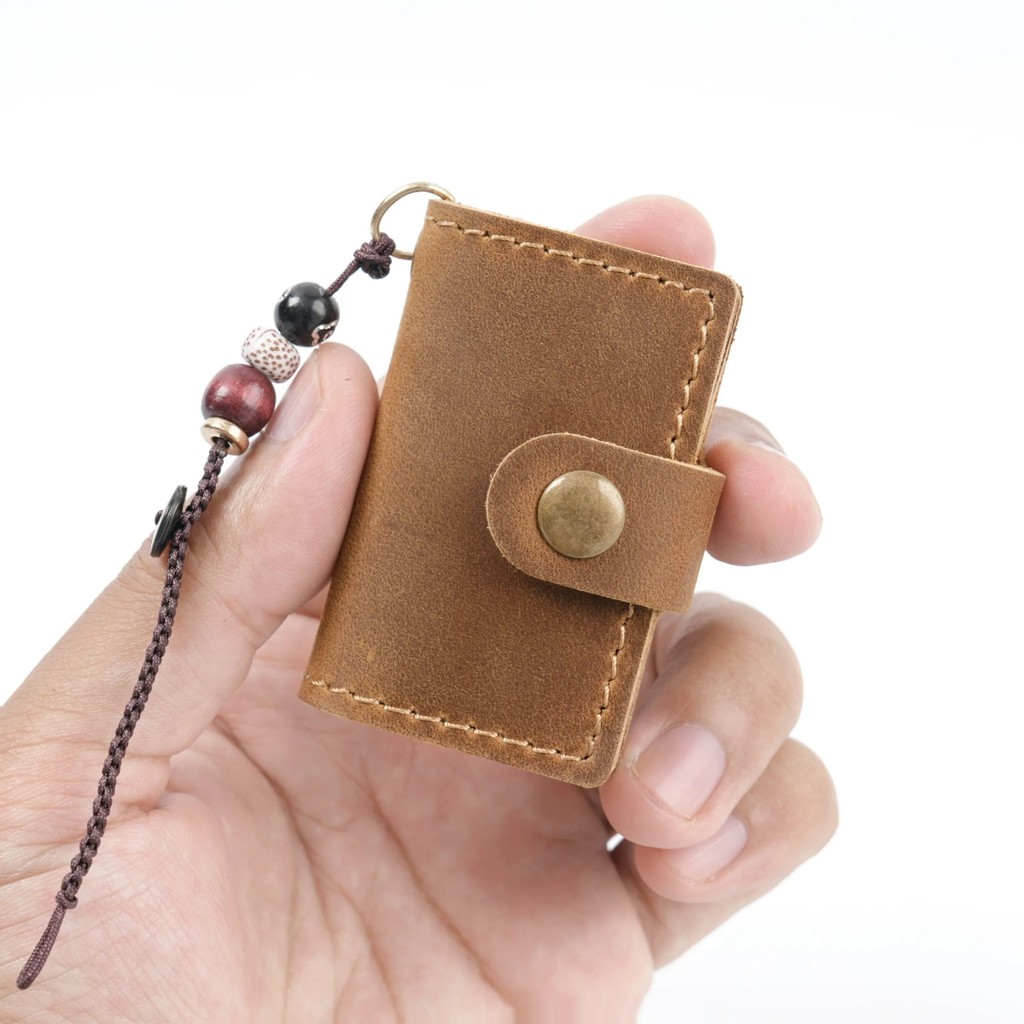 

OX KNIGHT Cute Retro Tiny Leather Notebook Decorative Cowhide Cover Mini Pocket Notepad Pendant Travel Sketchbook Planner Diary