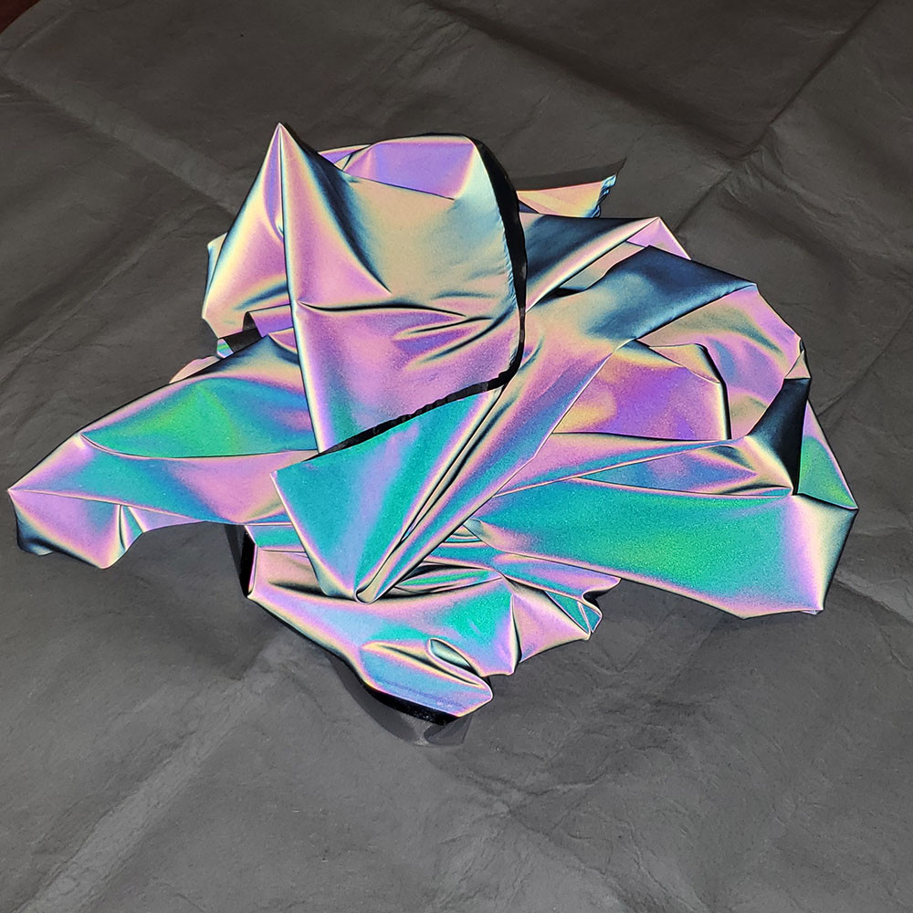 

Rainbow Reflective Fabric Colorful High Bright DIY Make For Clothes Garment Designer Cloth Magic Gradient Color