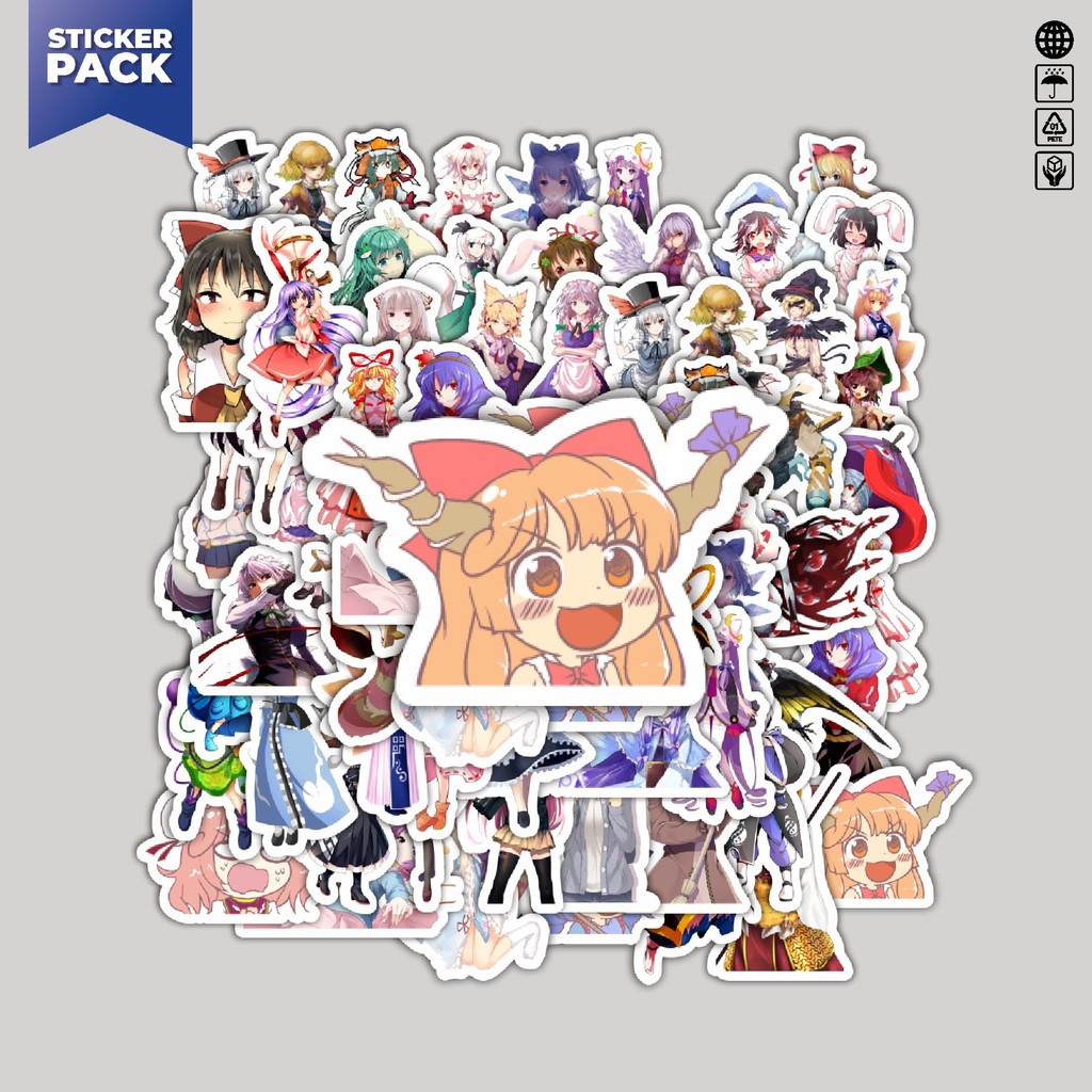 [100PCS]Stiker Pack Stiker Game Series Touhou Project Karakter Mix 2 Aesthetic Vinyl Anti Air Dekora