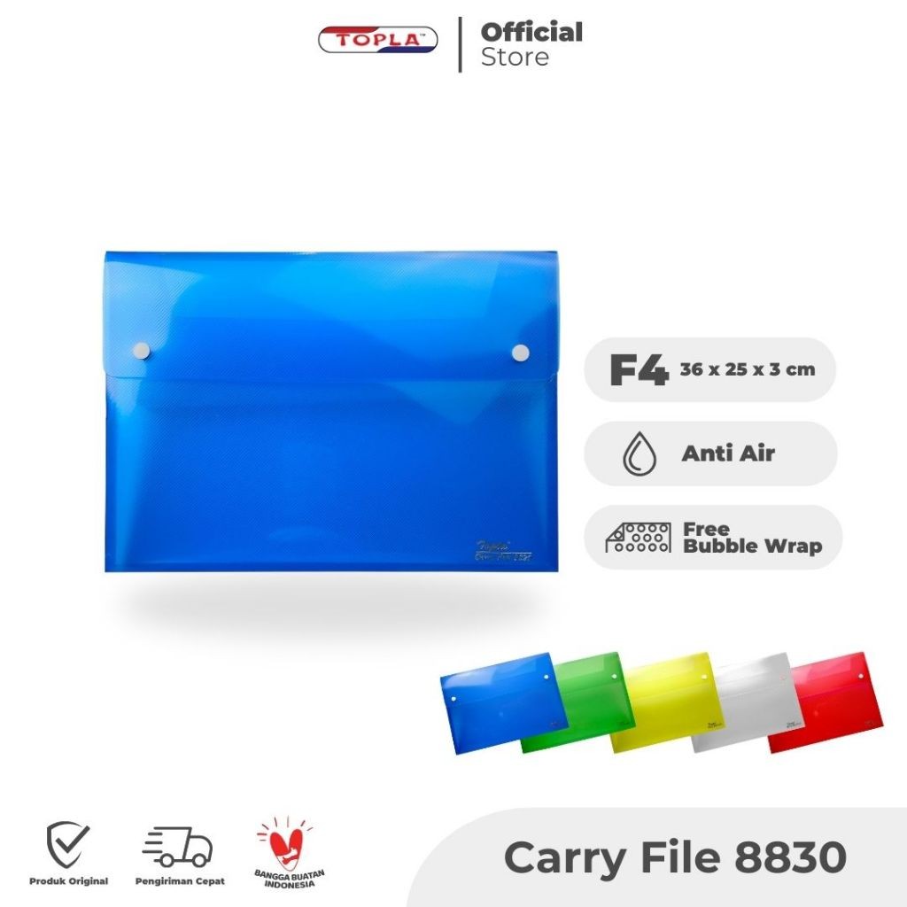 

Topla Carry File Folder F4 8820, 8830, 8850 – Tas Map Arsip Dokumen Anti Air