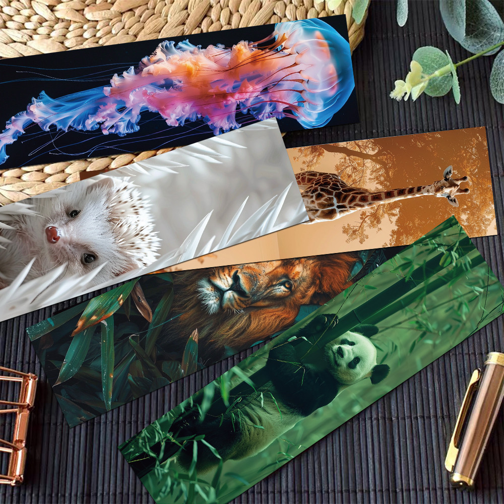 

30pcs Wild Animals Bookmarks Reading Pages Books Labeled Stationary Supplies DIY Aesthetic Bookmark Students Creative Gifts