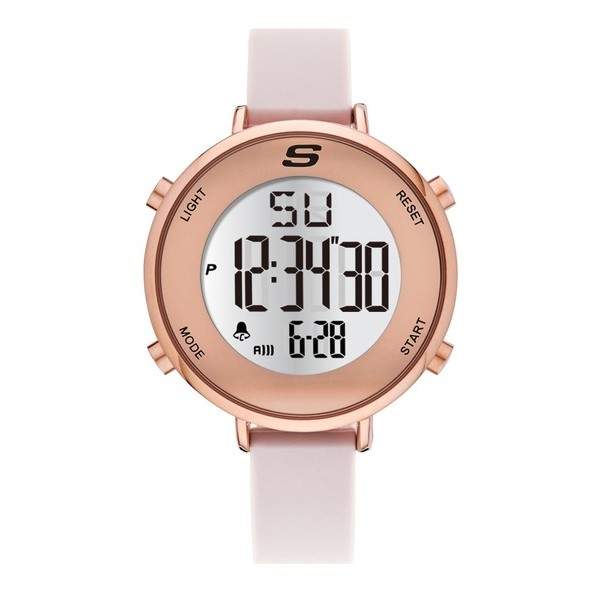 Skechers Digital Magnolia LCD Pink Silicone Jam Tangan Wanita 40MM SR6168