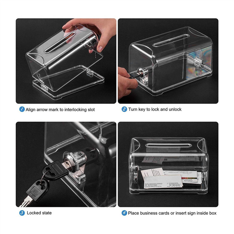 

B24B 2X Donation Suggestion Box With Lock, Ballot Box,Suggestion Box For Fundraising, Donation, Tip Jars, Raffle Box