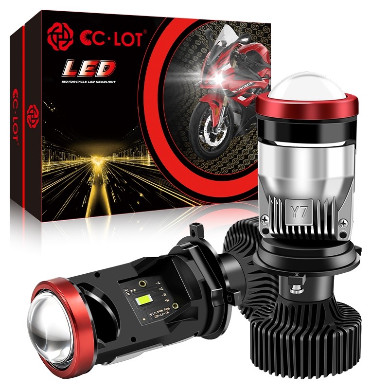 OXT.SHOP CC·LOT Y7D  Lampu LED Mobil dan Motor H4 Mini Proyektor PROJIE Y7 Super Terang 50W/Dengan K