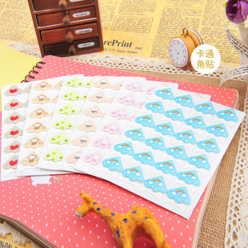 

24 pcs/lot Photo Corner Stickers Cute Cartoon DIY Albums Decor Kids Baby Albums Frame Scrapbooking Decoration Self Adhesive