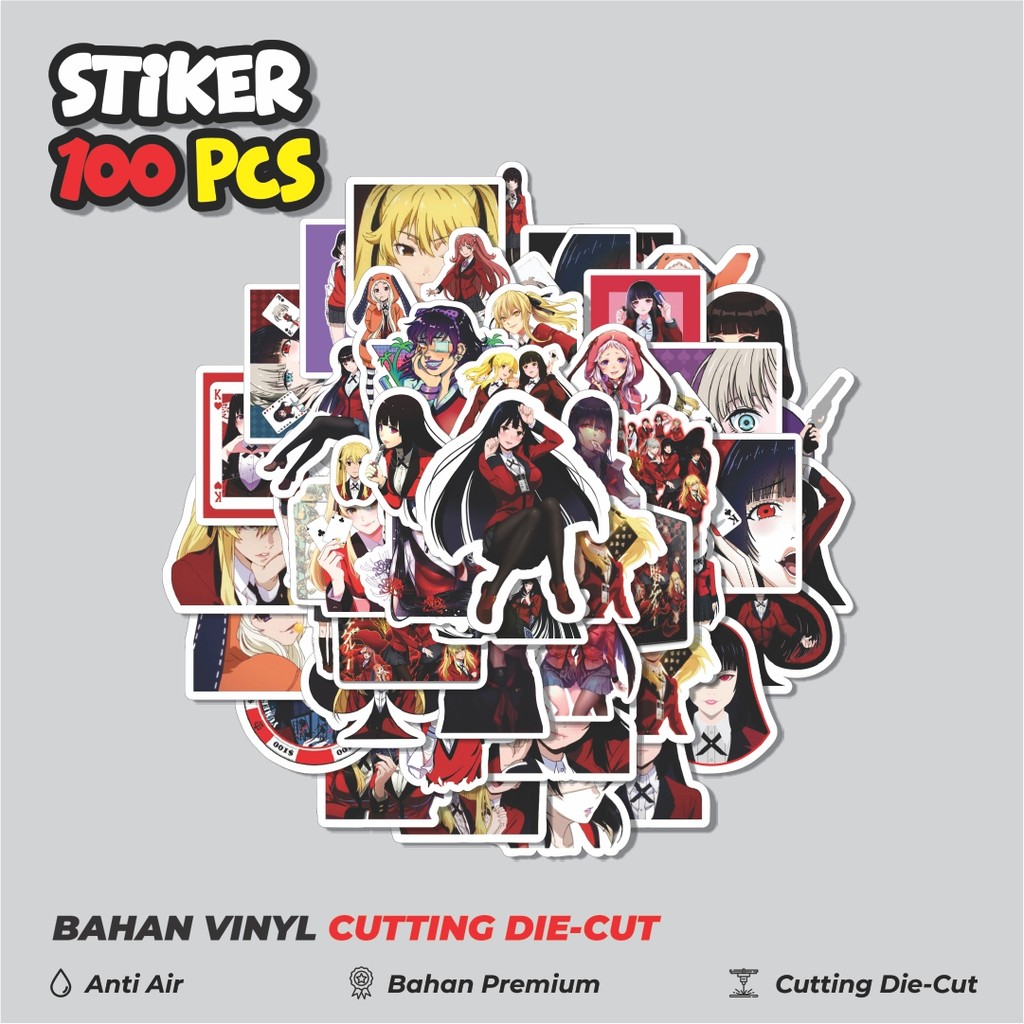 

Terbaru! 50 pcs Stiker Anime Series Kakegurui Karakter Mix Dekorasi Lucu Kreatif untuk Notebook, Skateboard, HP