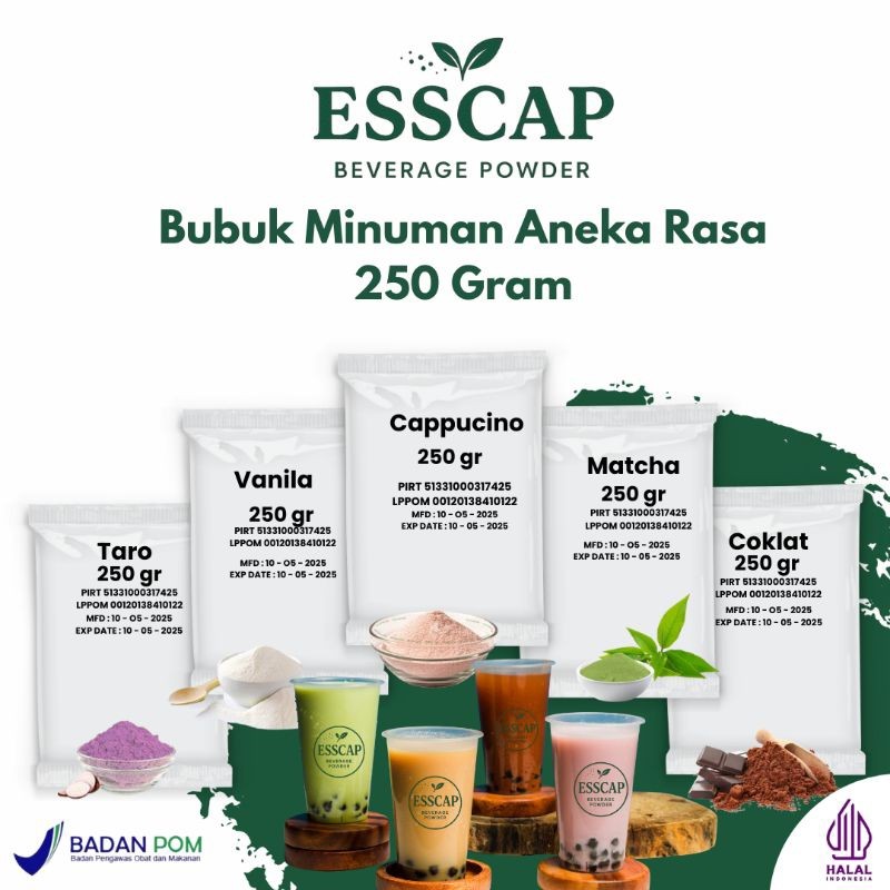 

Esscap Bubuk Minuman Aneka Rasa 250g – Minuman Segar & Instan, Drink Powder Praktis