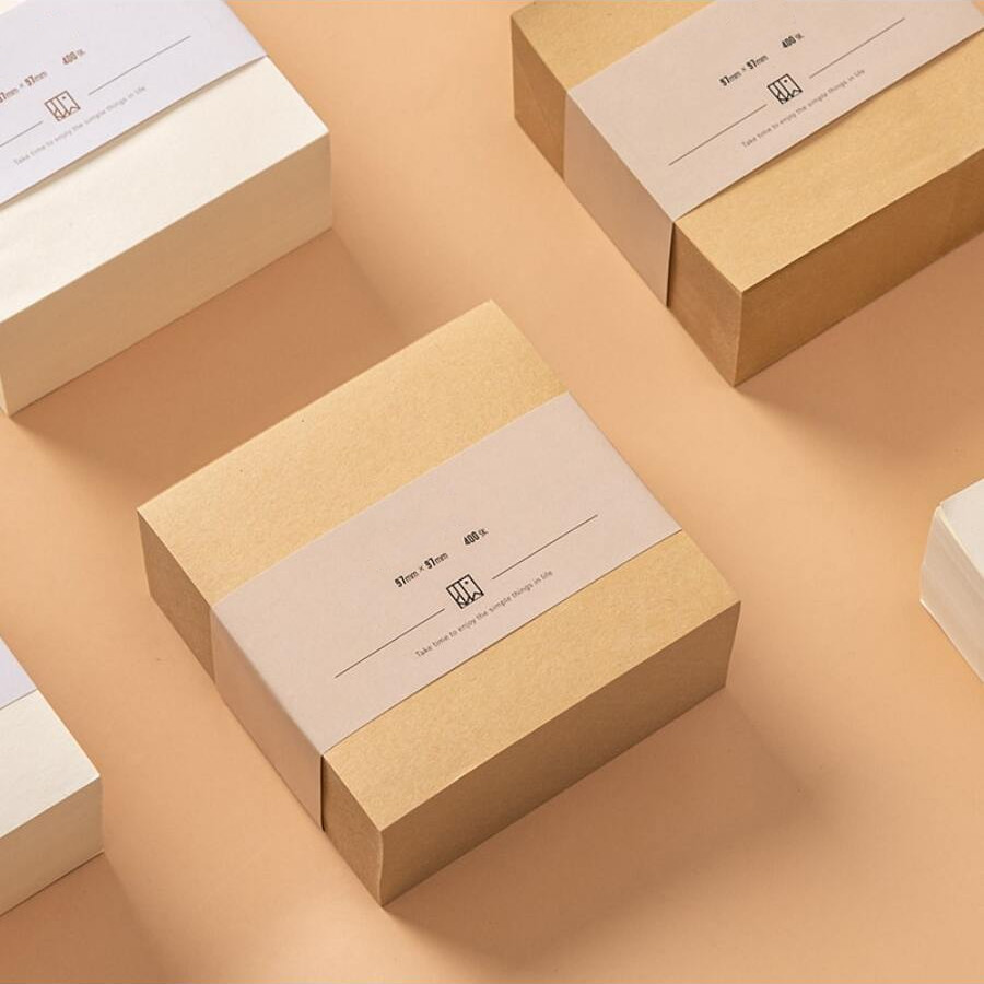 

400 sheets/pack blank sticky notes office messages minimalist Notepads square memo paper student notebooks