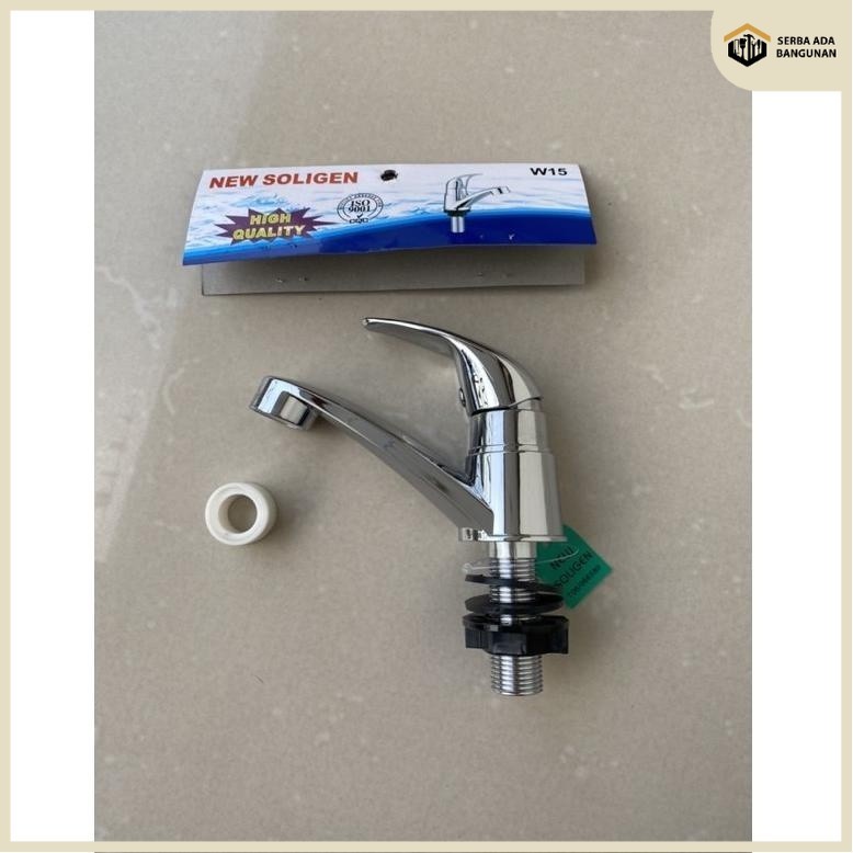 SAB CROME NEKEL W15 NEKEL Kran Wastafel Cuci Tangan PVC SOLIGEN W15 CROME