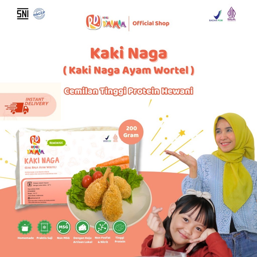 

Kaki Naga Ayam Wortel 200g Dragon Claw Stick Homemade Frozen Food Non Msg & Pengawet - Adwa Organic