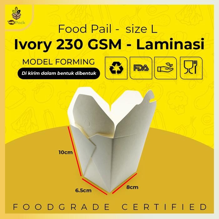 

Foodpail Paper Rice Box Kotak Nasi Kertas Box Bento size L Large