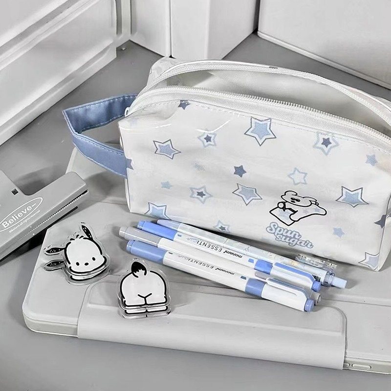 

Cute Star Dog Patten Large Capacity Pencil Case Cosmetic Bag Student Stationery Supplies Gift