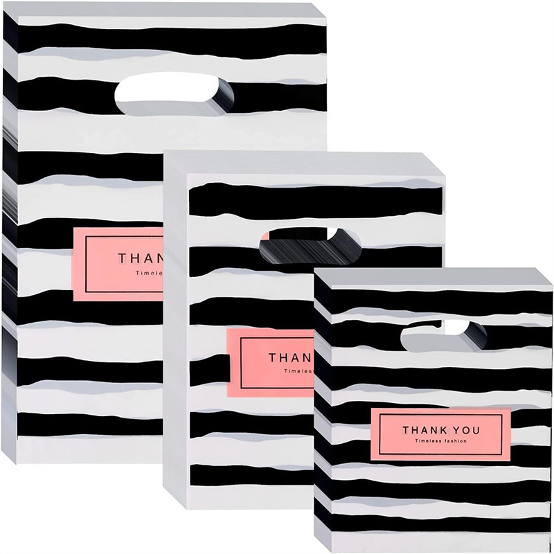 

100pcs Thicken Plastic Bag Shopping Business Packaging Bag Poly Tote Bag Gift Tote Pouch Clothing Store Handbag