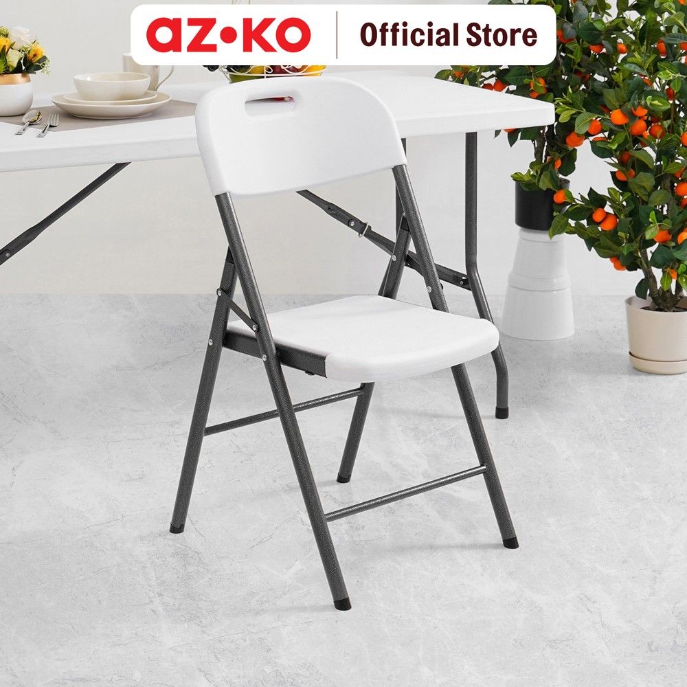 AZKO Krisbow Kursi Lipat - Putih Folding Chair Kursi Portable Chair Lipat Seat Lipat