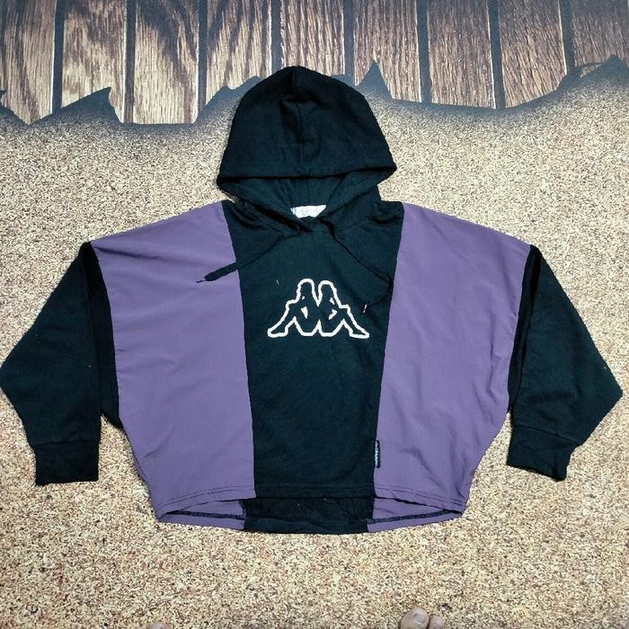 jaket vintage KAPPA center big logo besar hoodie pria wanita crop outdoor casual murah bagus size XX