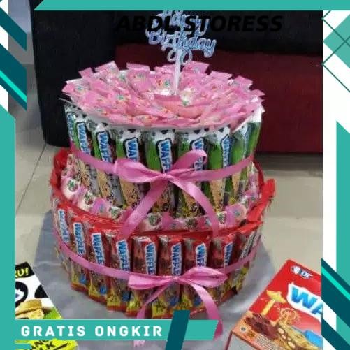 Snack tart/Snack tart isi uang/Snack/Tart*Tower Snack/Kue ultah isi ua - PAKET1-100K