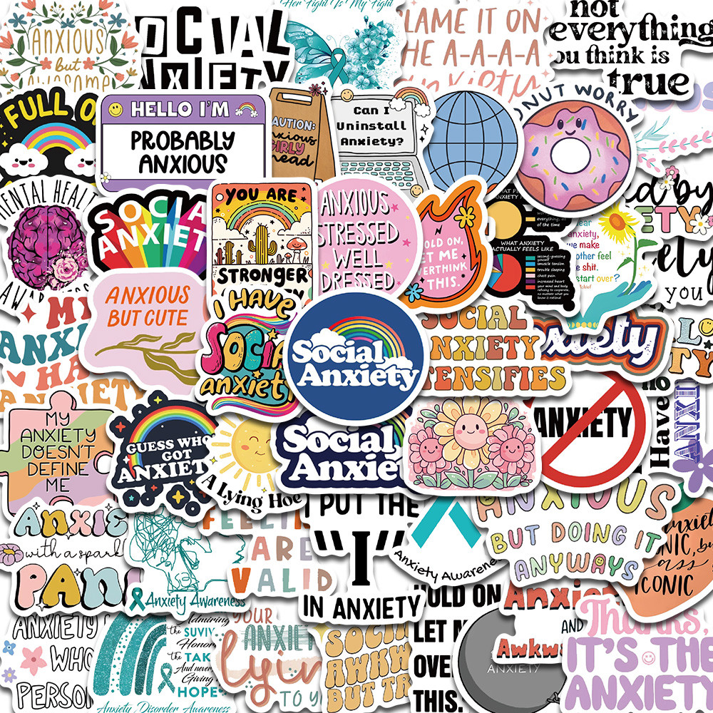

50PCS Anxiety Sensory Stickers Harajuku Inspirational Notebook Graffiti Phone Laptop Luggage DIY Graffiti Waterproof Sticker