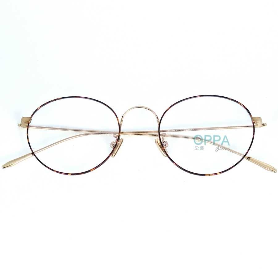 Frame Kacamata Korea Pria Wanita OPPA OP28 BWGD Coklat Bulat Minus