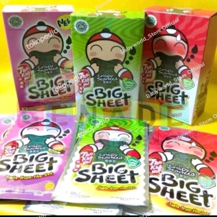 

Tao Kae Noi Crispy Seaweed Big Sheet Per Box ( 12 Pcs ) Nori Rasa Classic / Spicy / Japanese Sauce / Chili Garlic Mayonnaise