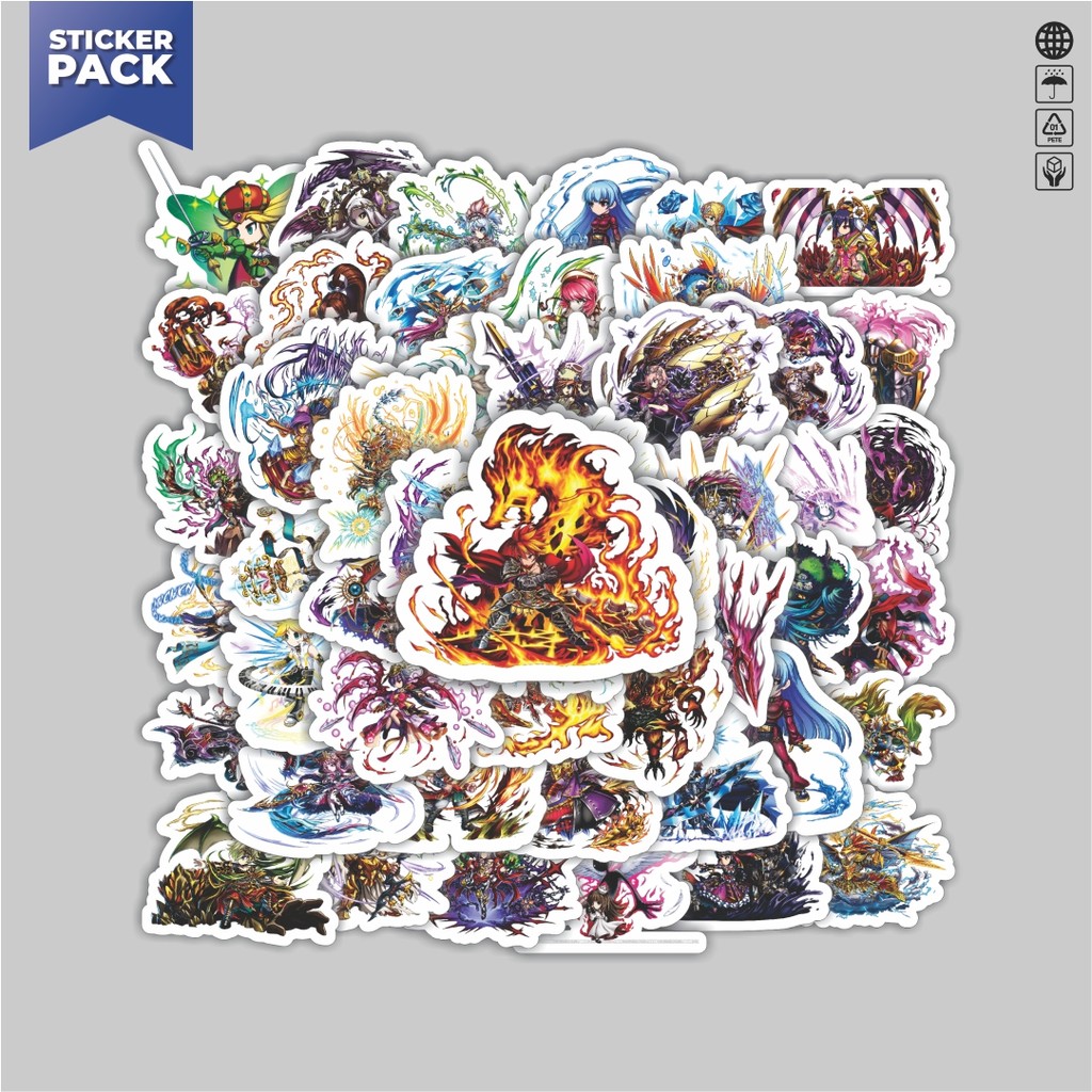 

[100PCS]Stiker Pack Stiker Game Series Brave Frontier Karakter Mix 10 Aesthetic Vinyl Anti Air Dekorasi Sticker Laptop Buku Journal Koper Helm Casing HP Gitar Helm Skateboard