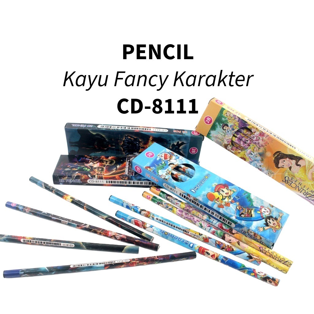 

♚12pcs Pensil Kayu 2B Karakter / 1pack pensil kayu 2B / pensil kayu karakter♚