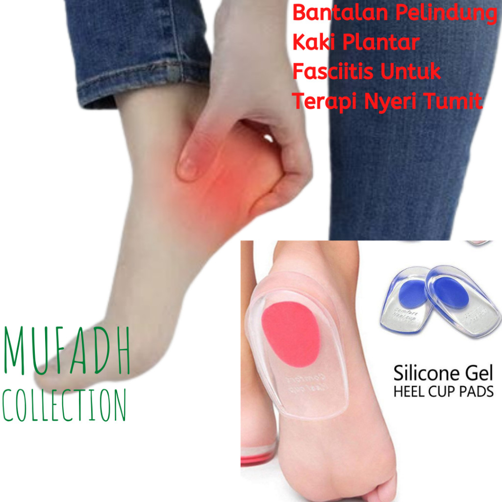 TERLARISBantalan Tumit Silicon Sepatu Pelindung Tumit Sakit Plantar Fascitis