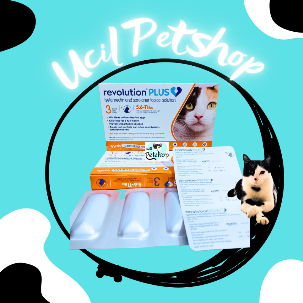 Revolution Plus Orange Obat Cacing Obat Kutu Kucing BB 2.6kg s/d 5kg (1 BOX)