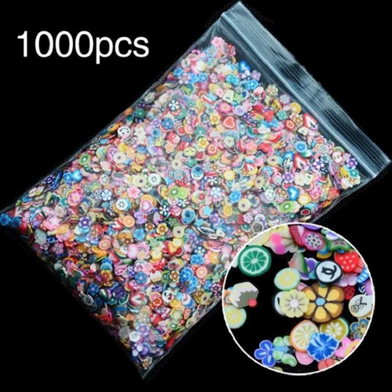 OLOEY Hiasan Kuku Nail Art Tips Filler Slime Fruit 1000 PCS