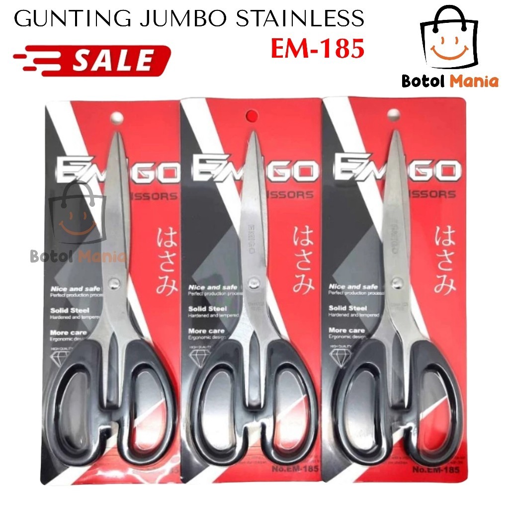 

BM - ATK016 GUNTING JUMBO EMIGO STAINLESS STEEL / SCISSORS / EMIGO GUNTING BESAR EM-185 / GUNTING SERBAGUNA / GUNTING DAPUR / GUNTING MURAH / GUNTING EMIGO 20CM