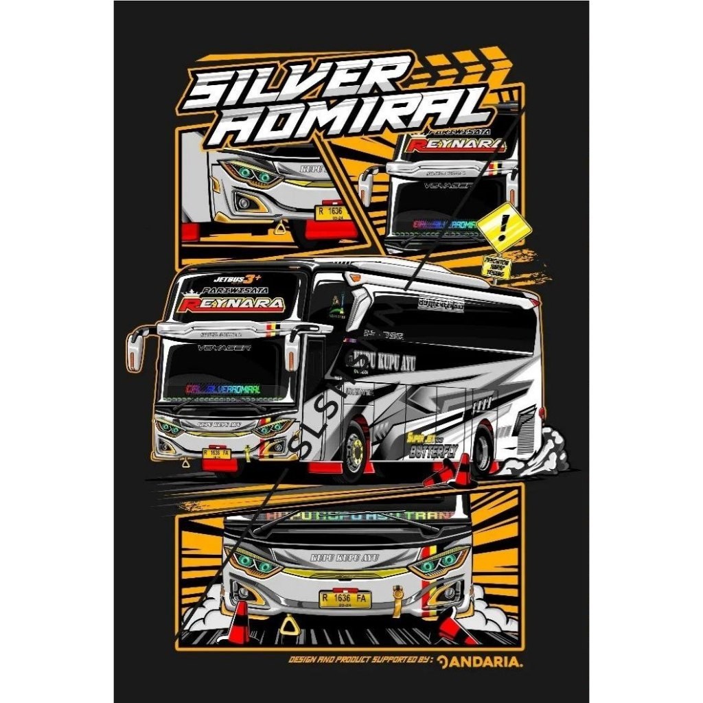 Stiker Bus Mania Bus Artis Basuri Silver Admiral Laser Sticker