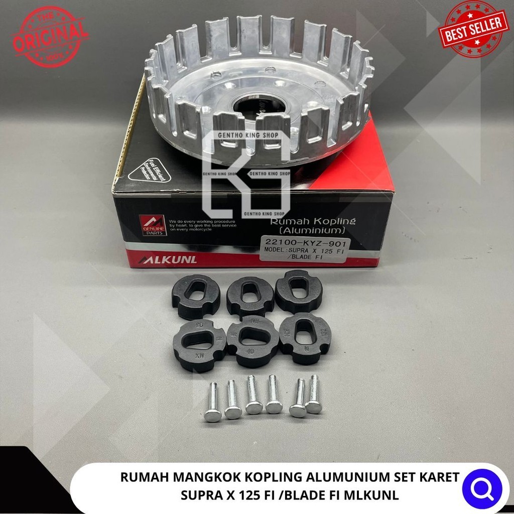 RUMAH MANGKOK KOPLING ALUMUNIUM SET KARET SUPRA X 125 FI /BLADE FI MLKUNL