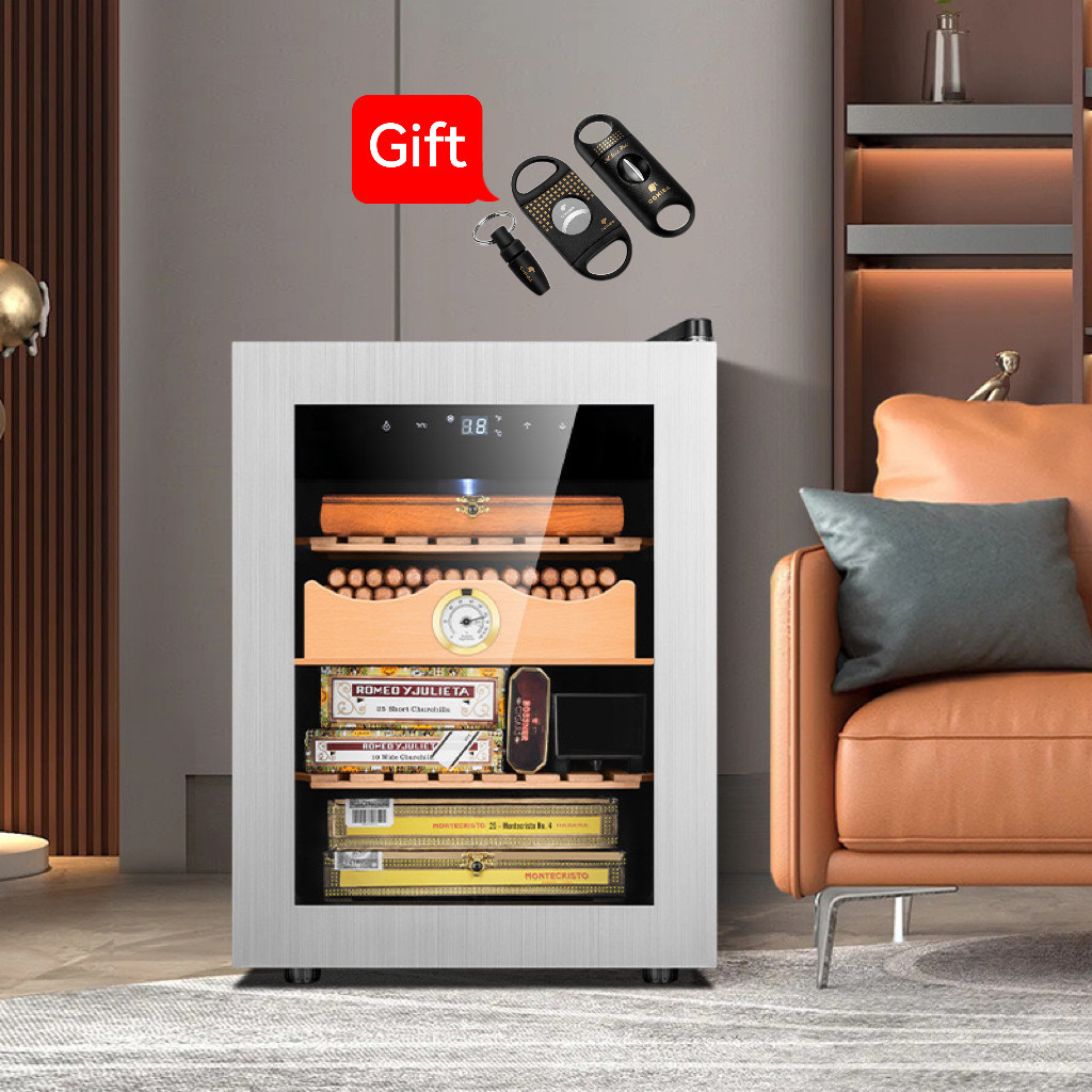 Electronic thermostatic moisturizing cigar cabinet, small mini household refrigerator, wine cabinet