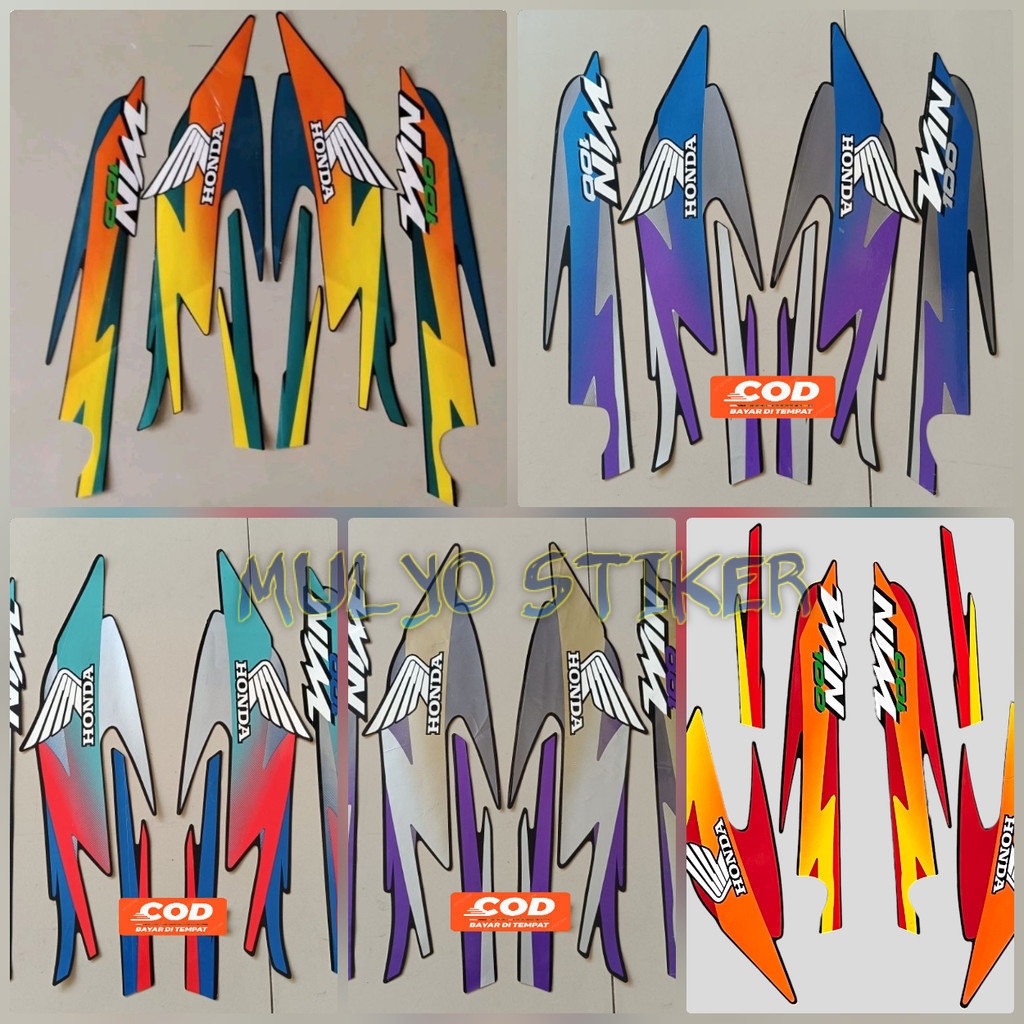 STRIPING STICKER LIS LES POLET honda win 100 2001 stiker FULLSET motor list body standar variasi cus