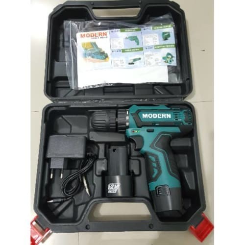 MODERN Bor Cordless Drill Tangan M-12 V / Bor Baterai Charger Cas M12V